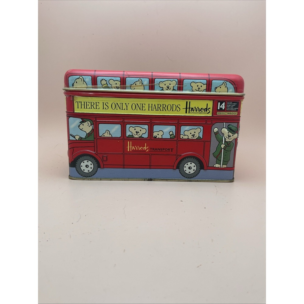 Vintage Harrods - Knightsbridge Route 14 Double Decker Bus Candy Tin‎